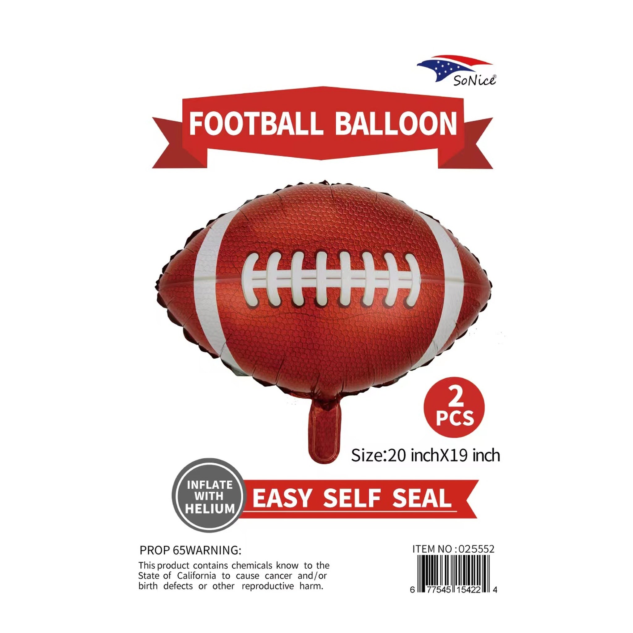 Foil Balloon Football 2P 600Pk/Cs